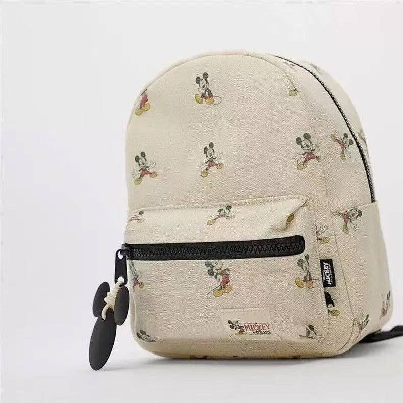 Mickey Mouse Cartoon Kids Backpack Fun Floral Design