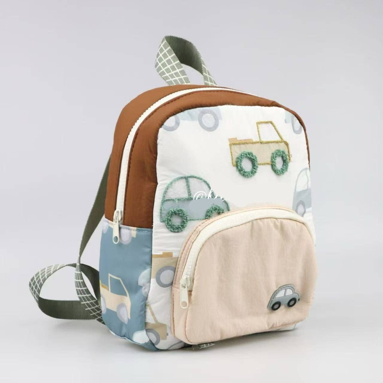Car Embroidered Kids Backpack for School