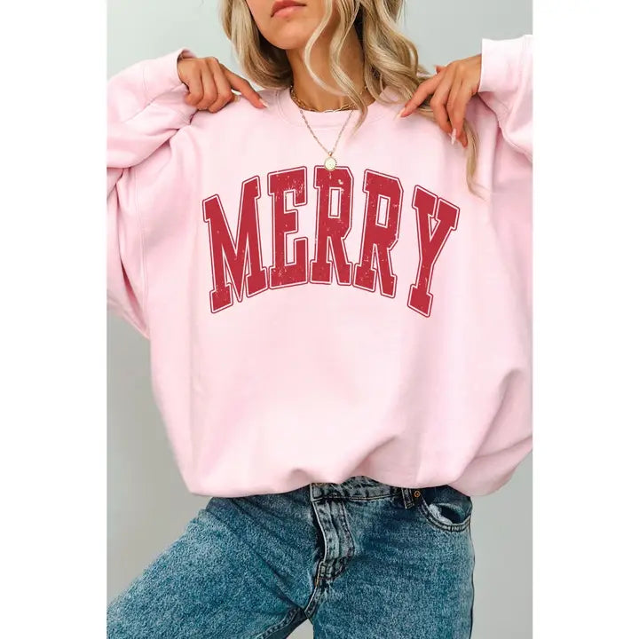Merry Oversized Graphic Sweatshirt