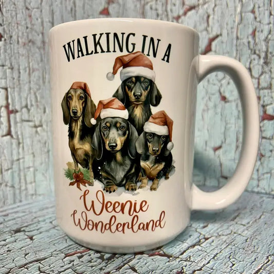 Walking in A Weenie Wonderland Christmas 15oz Coffee Mug