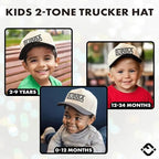 Kids/Baby Two Tone Vintage Cap - Bubba (Black/Beige)
