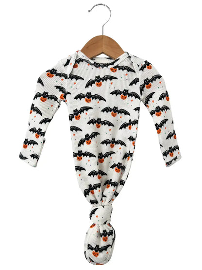 Organic Waffle Knotted Gown, Trick or Treating Bat