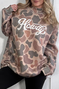 Camo Howdy Oversized Mock Neck Sweatshirt S-XL