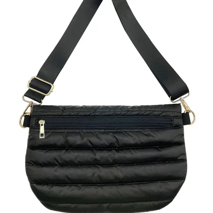 Puffer Messenger Crossbody Shoulder Bag - Black, Gray, or Teal