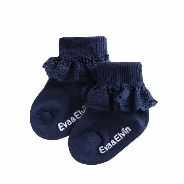 Frill Ankle Socks - Classic White, Pink, and Navy