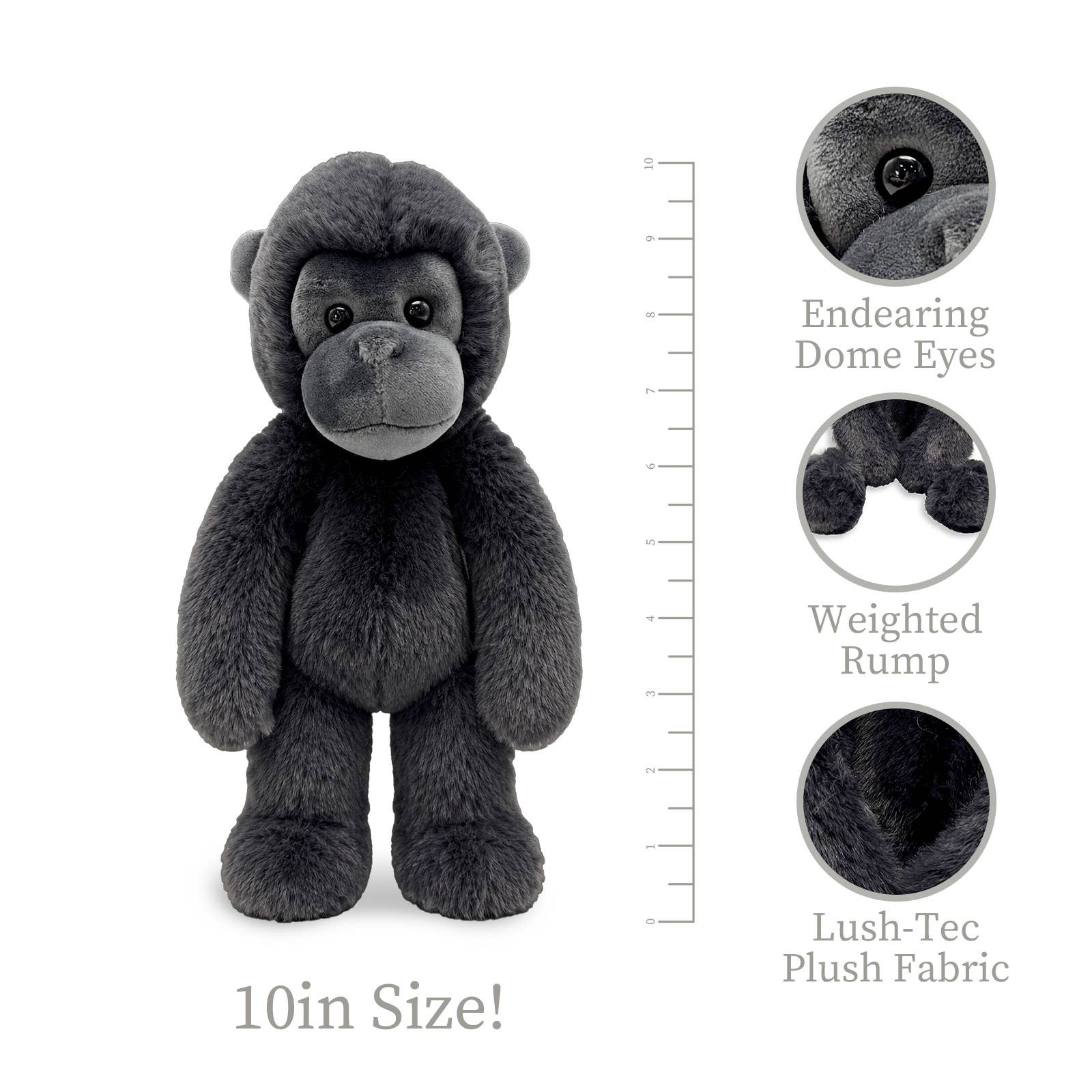 World Softest Plush Lushee 10 inch - Gaga Gorilla