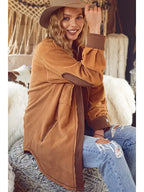 Soft Brushed Button Down Long Sleeve Fleece Shacket