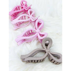 Assorted Pink and Taupe Shades of Bow Clip