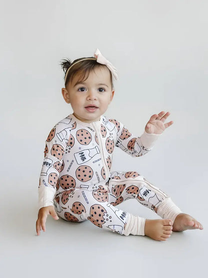 Bamboo Baby Zip Romper | Milk & Cookies