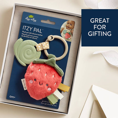 Itzy Pal™ Plush + Teether -  Strawberry