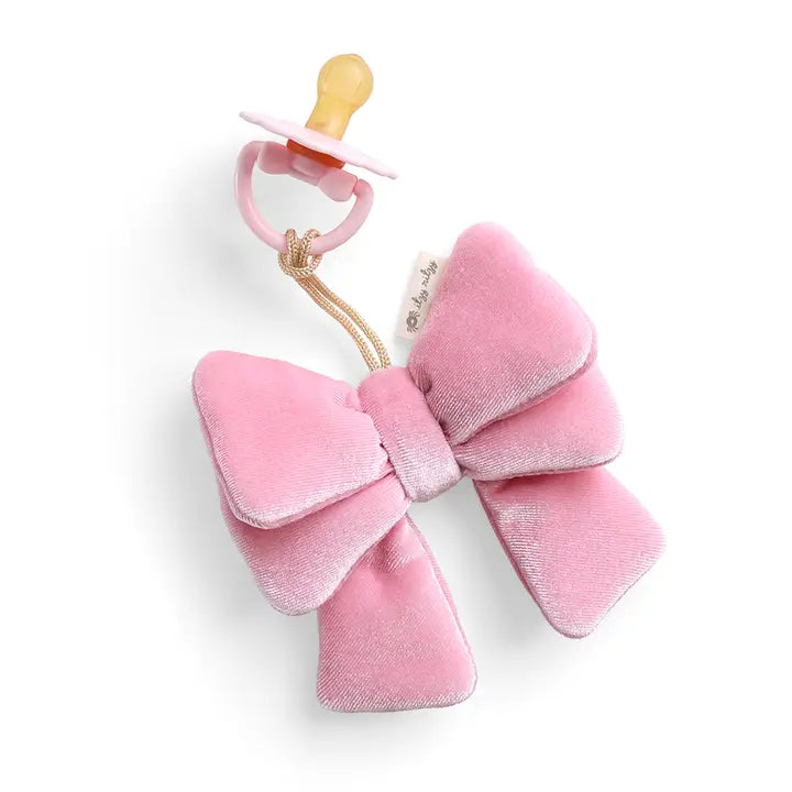 *New Options* Bitzy Pal Natural Rubber Pacifier & Plush - Bow