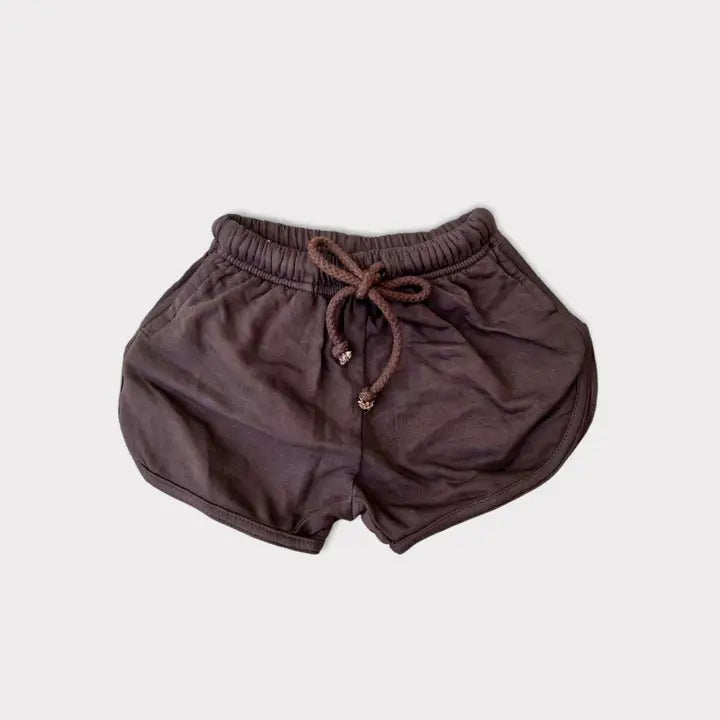 Organic Track Shorts - Chocolate Brown