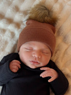 Baby's First Hat, Sandalwood Fur Pom