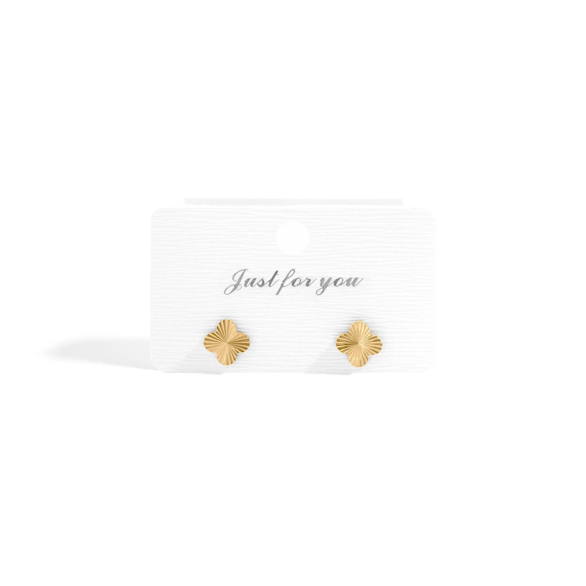 18K Gold PVD Stainless Steel Clover Stud Earrings