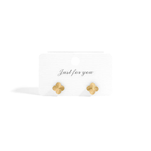 18K Gold PVD Stainless Steel Clover Stud Earrings