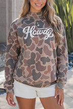 Camo Howdy Oversized Mock Neck Sweatshirt S-XL