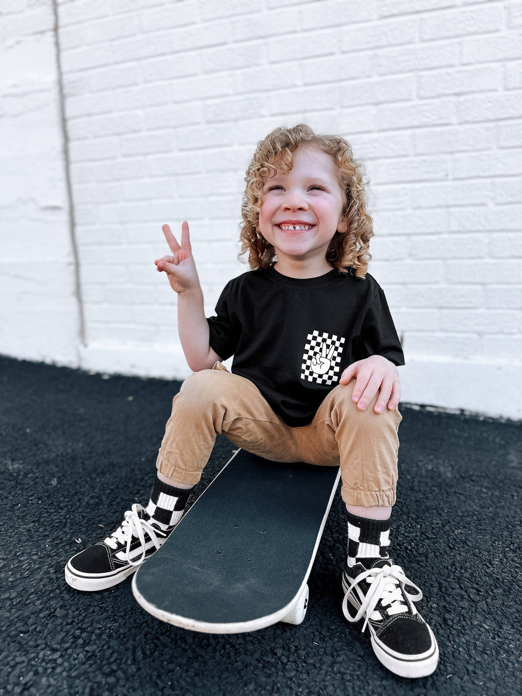 Black + White Checker Socks