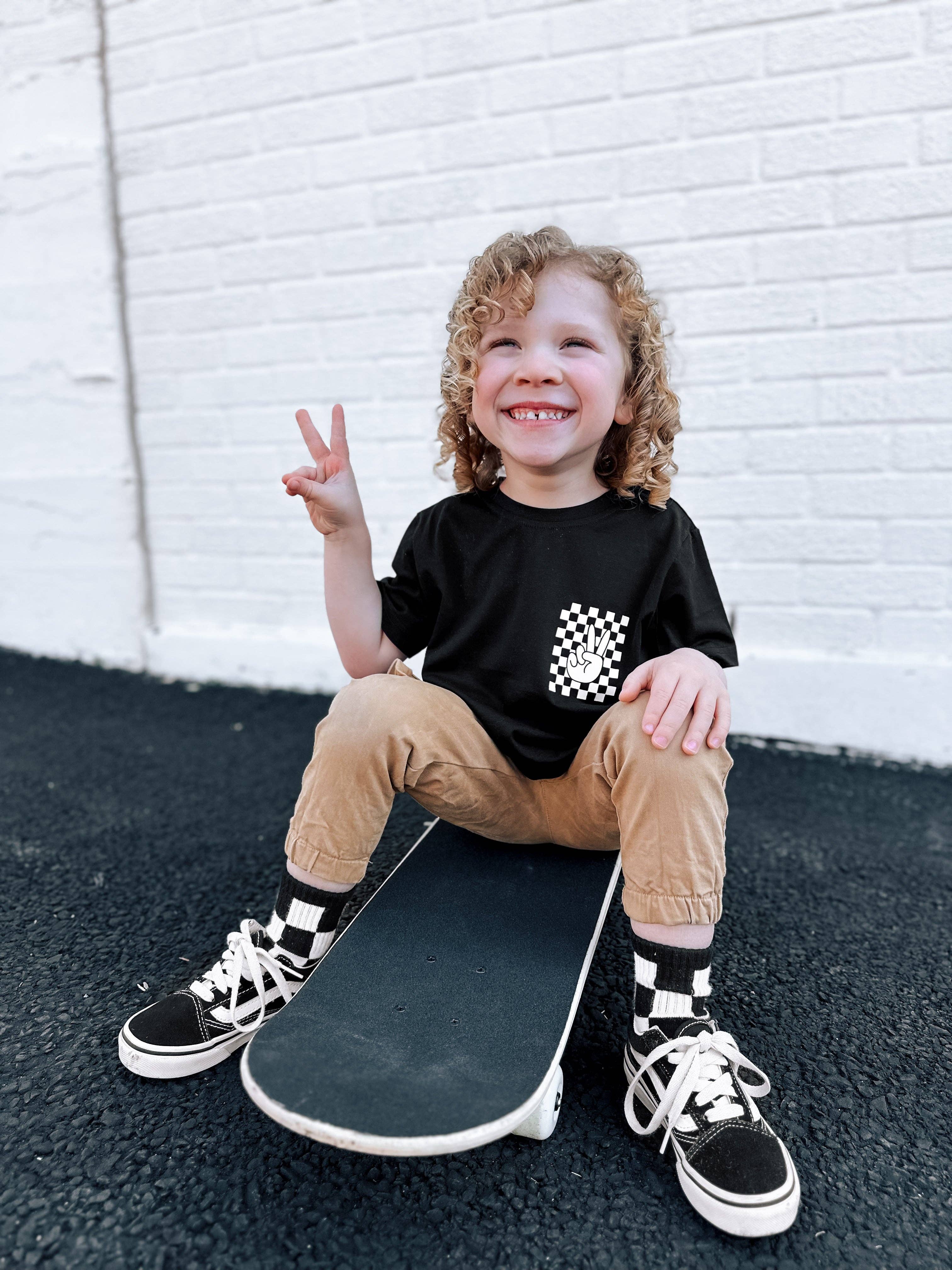 Black + White Checker Socks