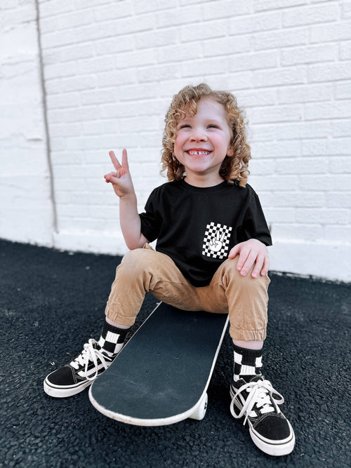 Black + White Checker Socks
