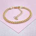 18k GF 4mm Cuban Link Chain Bracelet