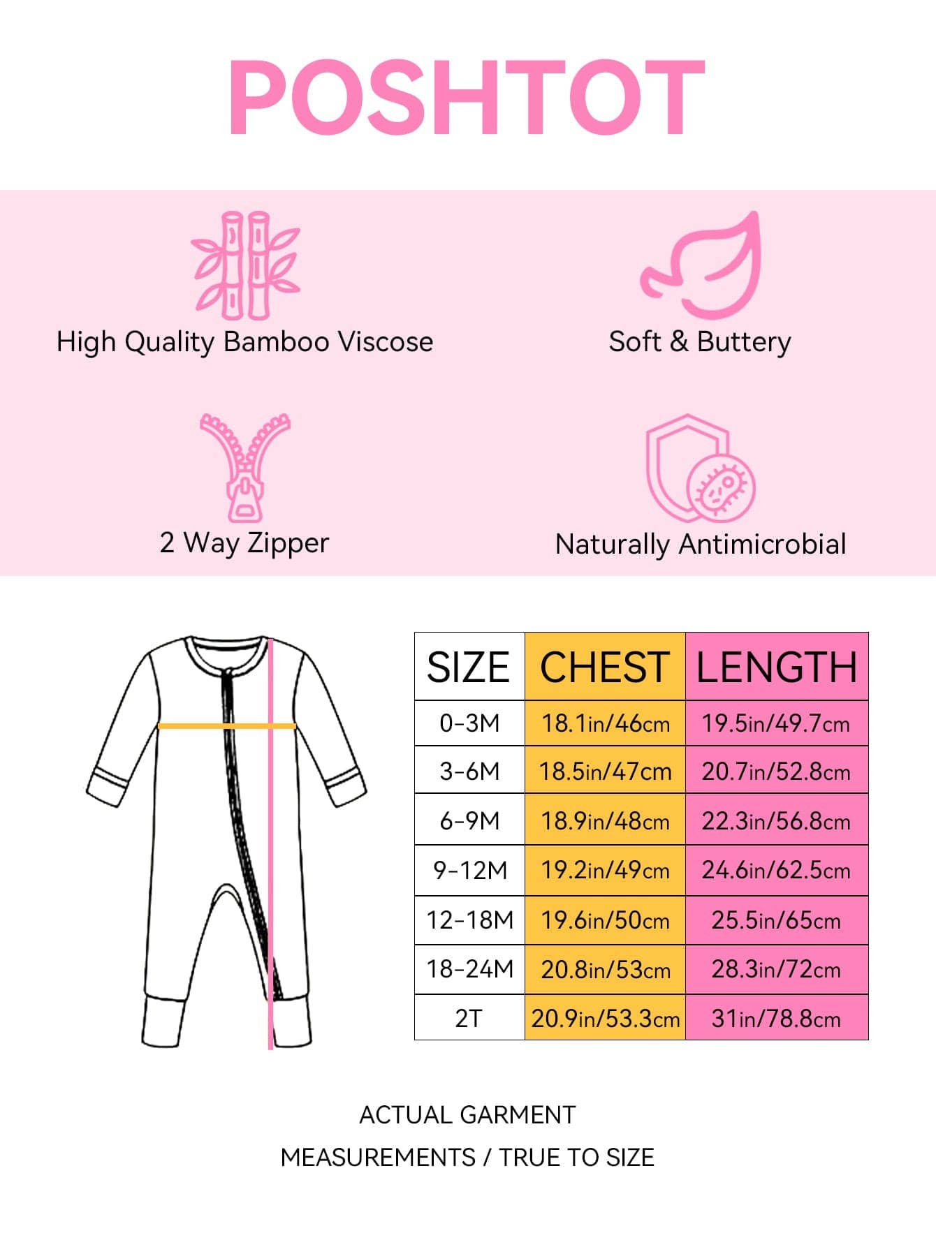 Posh TOT Farmyard Fun Bamboo Baby Convertible Zippy Romper