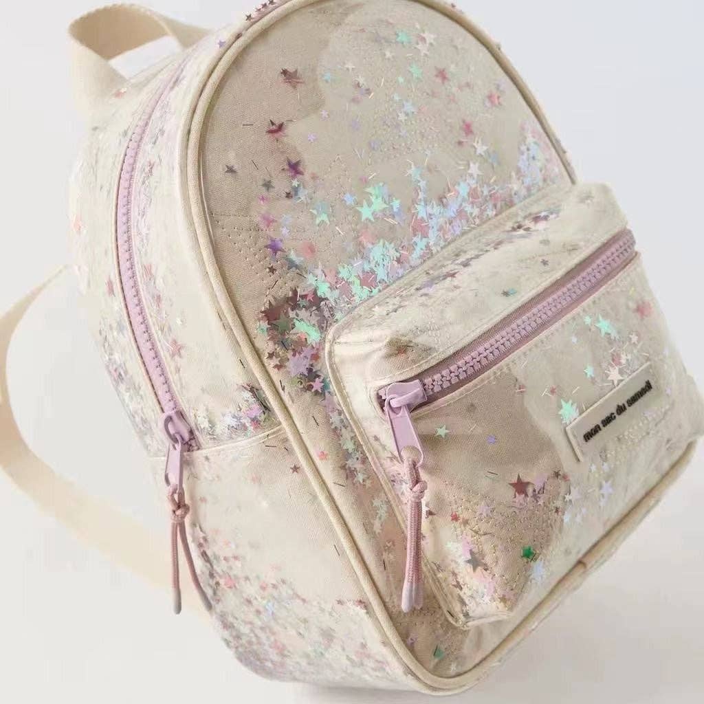 Kids Sequin Jelly Backpack Transparent Mini Bag