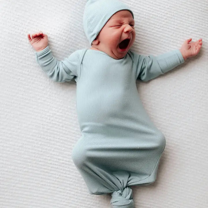 Blue Bird Knotted Gown with matching Hat