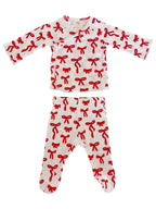 Red Bows / Organic Pointelle Newborn Set