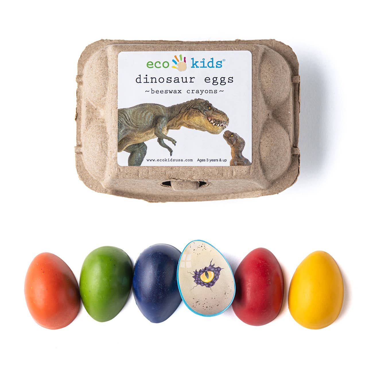 Beeswax Crayons - Dinosaur Eggs - 6 Easter Friendly Colors