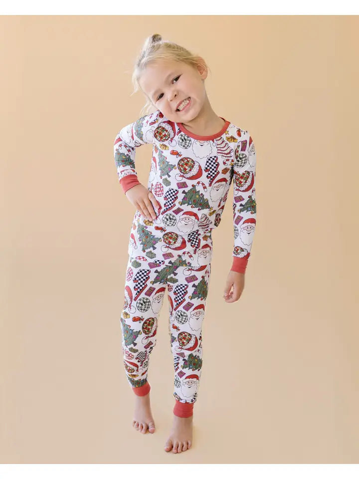Bamboo Kids' Clothing Two Piece Set | Retro Christmas