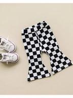 Checkered Flare Pants | Black