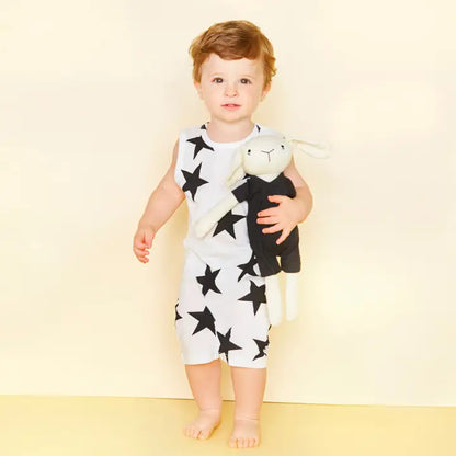 Star Pattern Sleeveless Tank Romper
