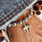 Stainless Steel Cross Charm Bracelet 