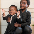 Quilted Organic Cotton Top & Pants Set - Shadow