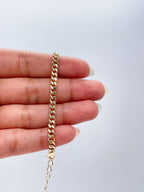 18k GF 4mm Cuban Link Chain Bracelet