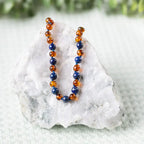 Lapis Lazuli + Cognac Amber Necklace