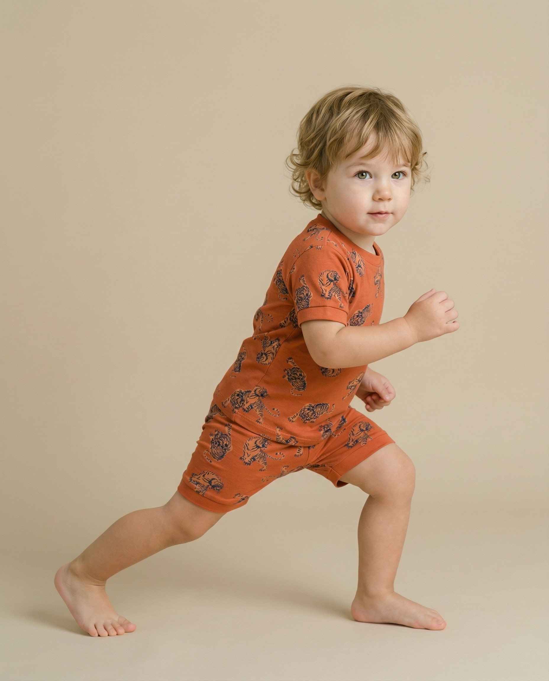 Wild Tiger Bamboo Boys Girls Infants Short Sleeve PJs
