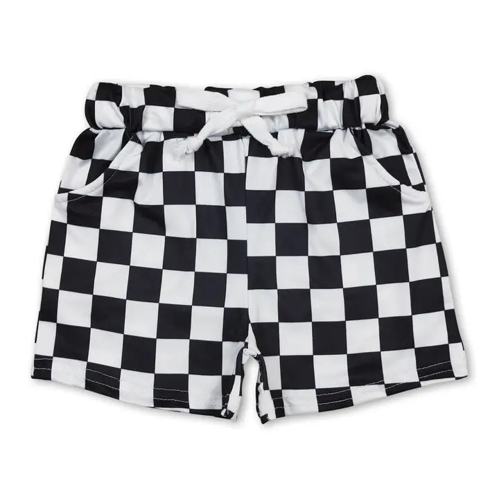 Checkered Shorts - Black And White.
