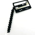 Silicone Cassette Tape Teether with Clip - Black