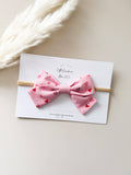Pink Hearts & X's Valentines Day Pinwheel Bow