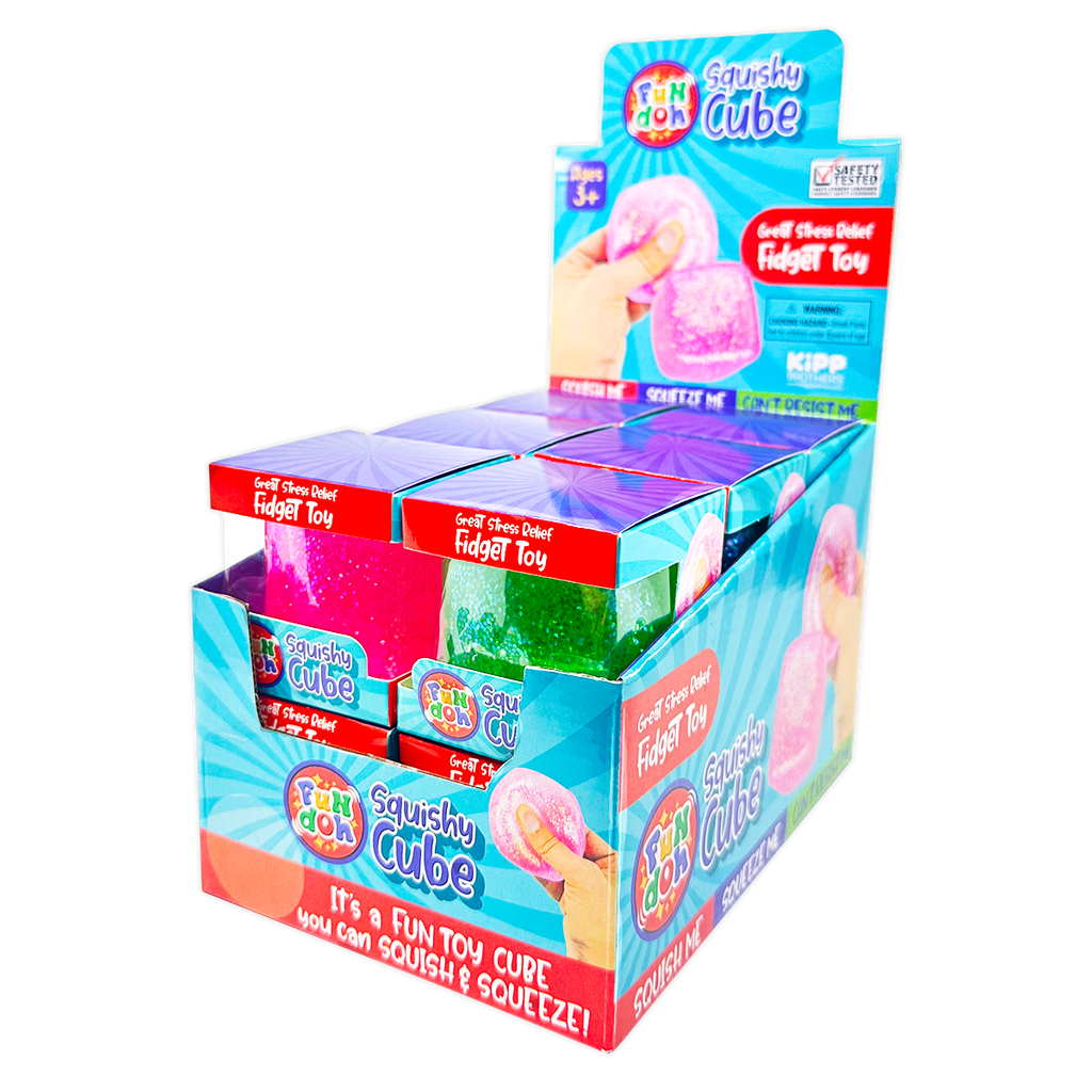 Squish & Squeeze Sparkle Cube Ball Fidget Toy