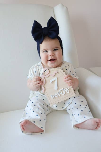 Navy Bullet Bow + Headwrap 