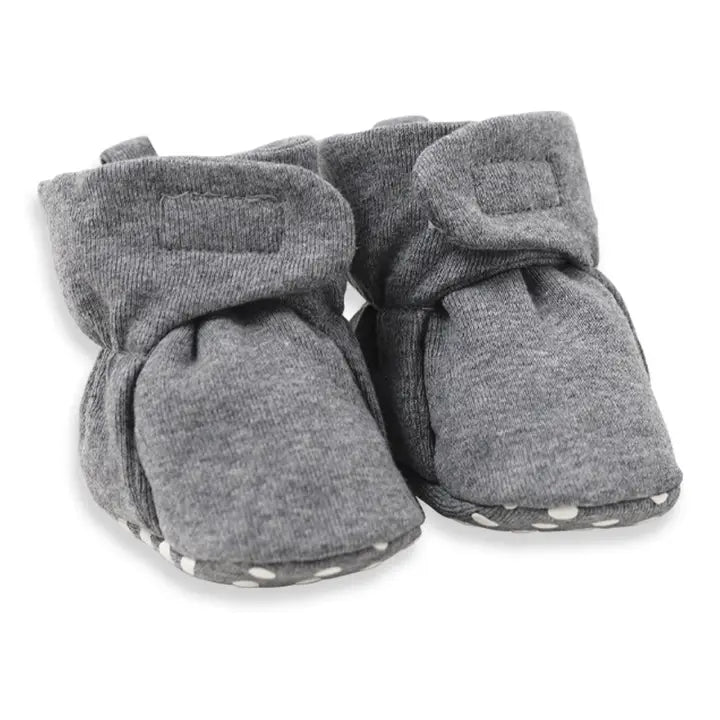 Heather Charcoal Baby Booties