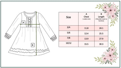 Kids Long Sleeve Dark Teal Ruffle Button Fall Winter Dress