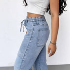 Women's Vintage Washed High Waist Wide Leg Denim Jeans