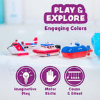 Tub Works® Ocean Rescue™ Vehicles Light Up Bath Toys, 6 Pack