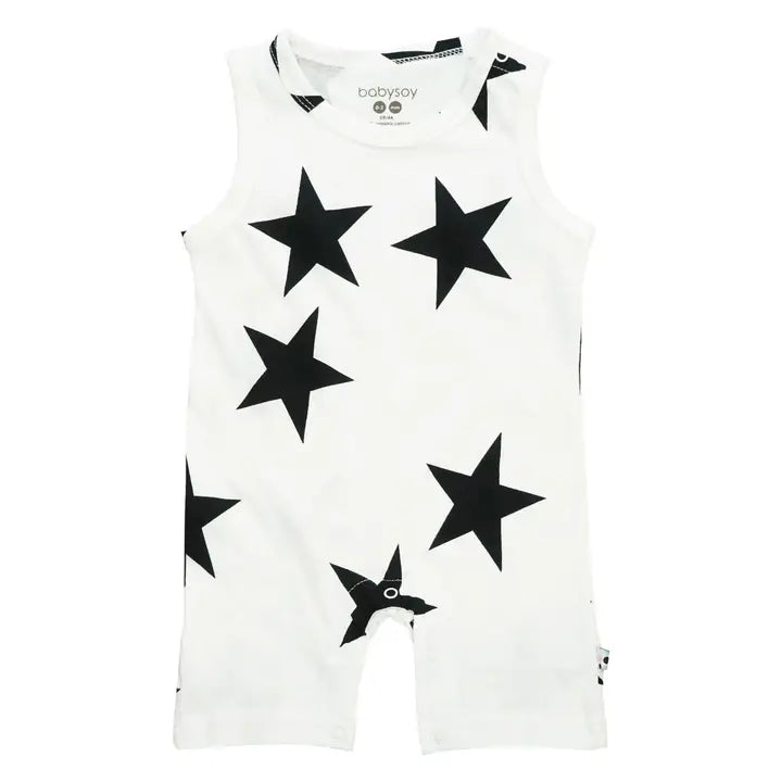 Star Pattern Sleeveless Tank Romper