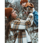 Hooded Brown & Gray Flannel Jacket- Child