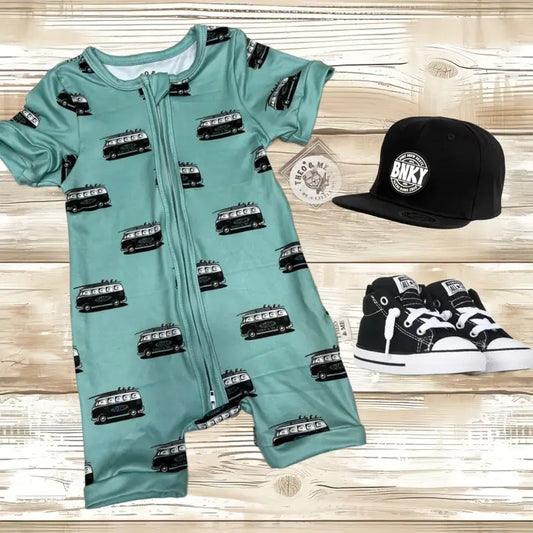 Teal Combi Surf Van Summer Shorties Sleepers