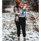 Hooded Brown & Gray Flannel Jacket- Child